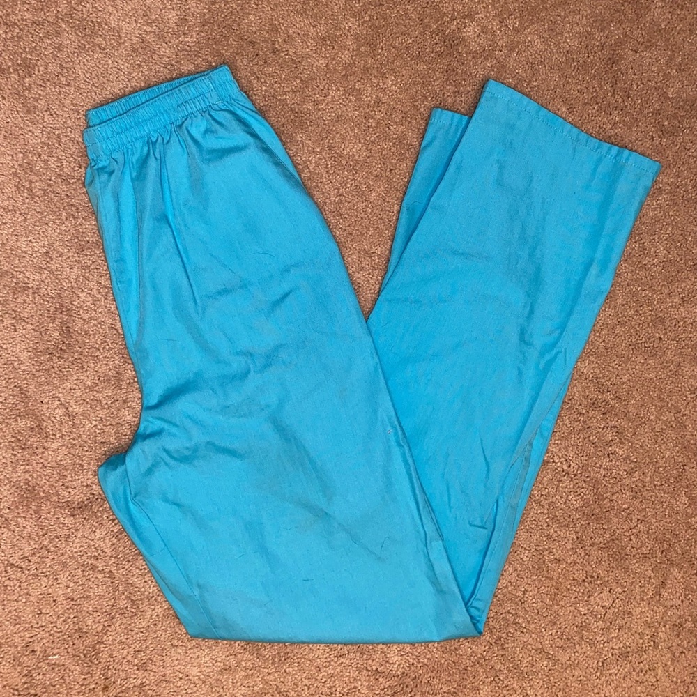 Cherokee turquoise/brown scrub pants